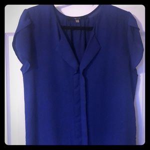 Blue short sleeve blouse